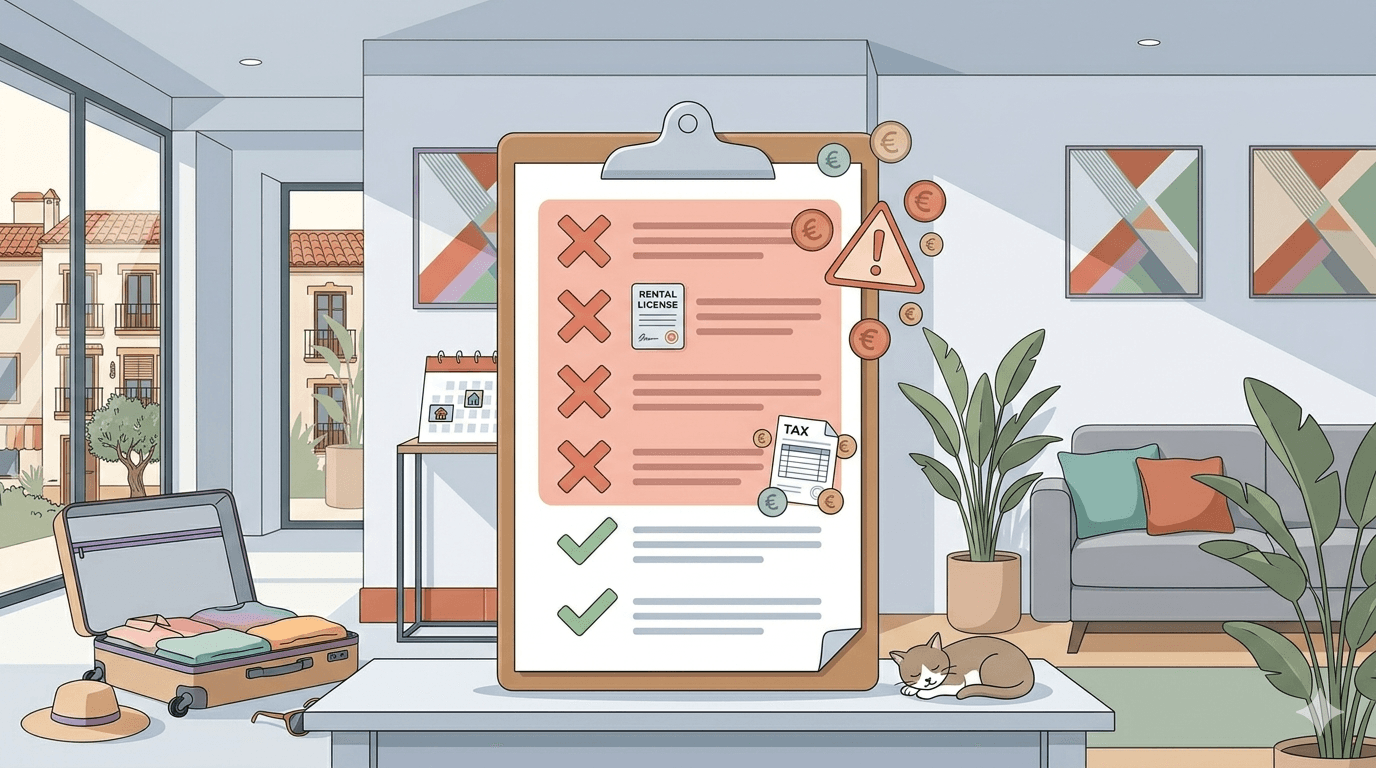 Lista de errores comunes en alquiler turístico con indicadores de alerta y corrección