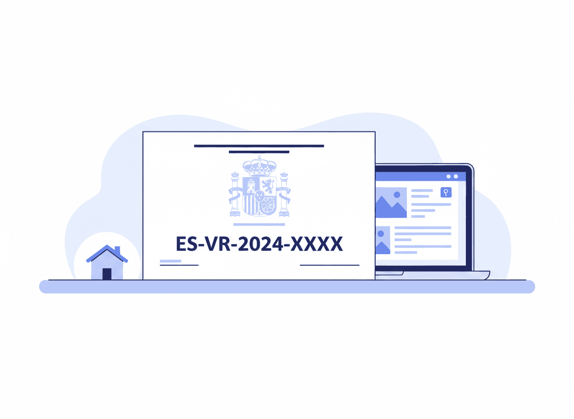 Documento oficial con el número de registro nacional NRUA para alquiler turístico en España