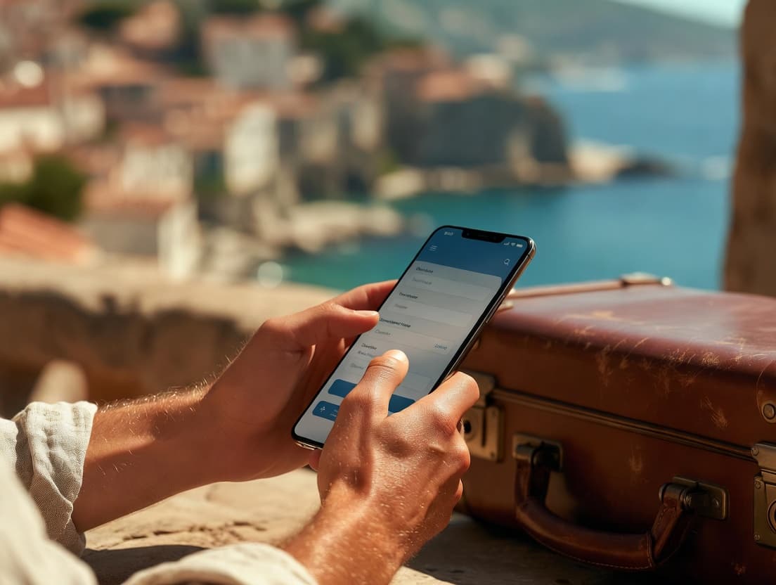 Self-service check-in form on a mobile device